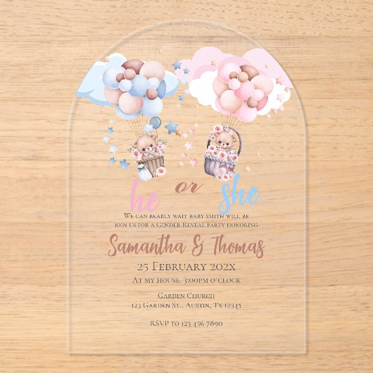 Hij of zij onthult de uitnodiging voor acrylverf (Voorkant)