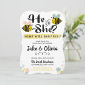 Hij of zij onthult het geslacht Bee Baby Bumblebee Kaart (Staand voorkant)