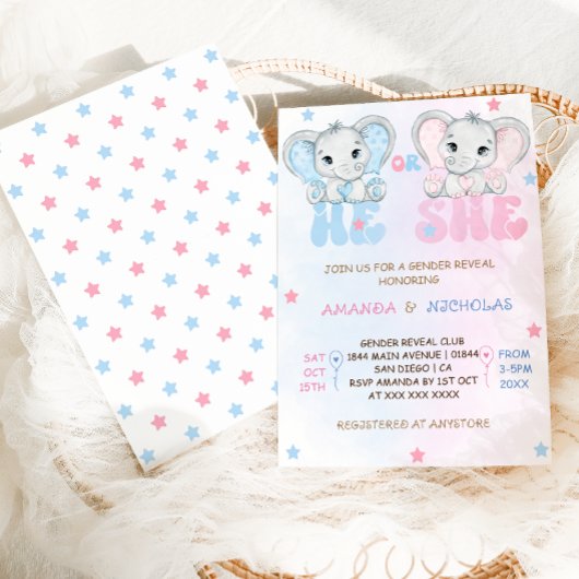 Hij of zij onthult het geslacht van de olifant kaart