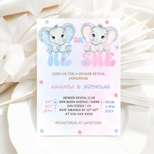 Hij of zij onthult het geslacht van de olifant kaart