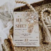 Hij of zij onthult teddyberen ballonnen kaart