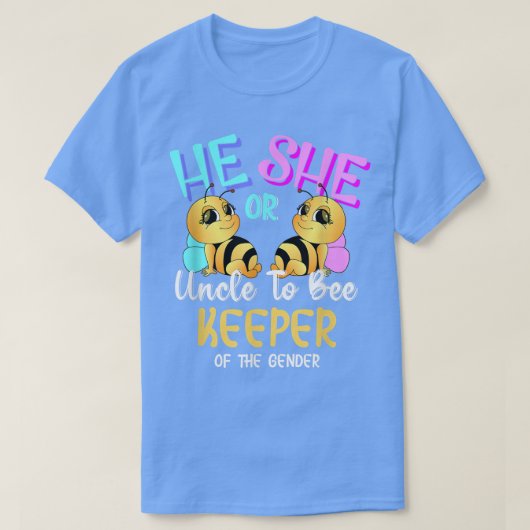 Hij of zij oom om houder te worden van het genderp t-shirt (Design voorkant)