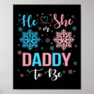 Hij of zij papa wordt kerst sneeuwvlok geslacht R Poster