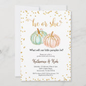 Hij of zij Pastel Pumpkin Gender Reveal Kaart (Voorkant)