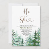 Hij of zij Pine Trees Winter Geslacht onthullen Kaart (Voorkant)