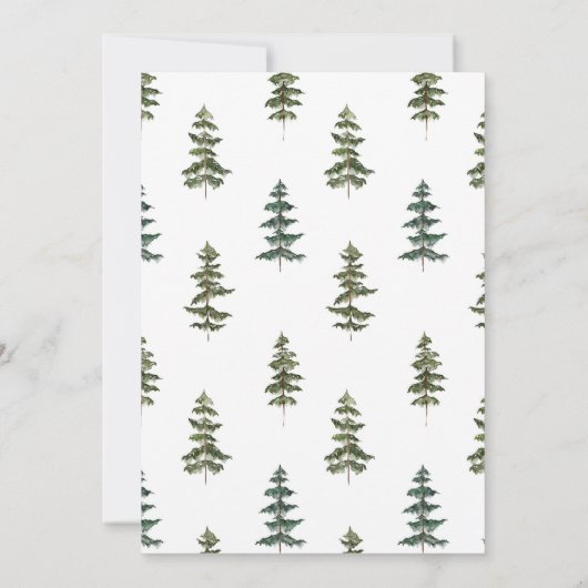 Hij of zij Pine Trees Winter Geslacht onthullen Kaart (Achterkant)