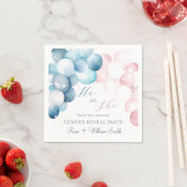 Hij of Zij Pink & Blue Waterverf Gender Reveal Servet (Insitu)