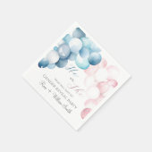 Hij of Zij Pink & Blue Waterverf Gender Reveal Servet (Hoek)