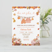 Hij of zij pompoen geslacht onthullen Herfst babyk Kaart (Staand voorkant)