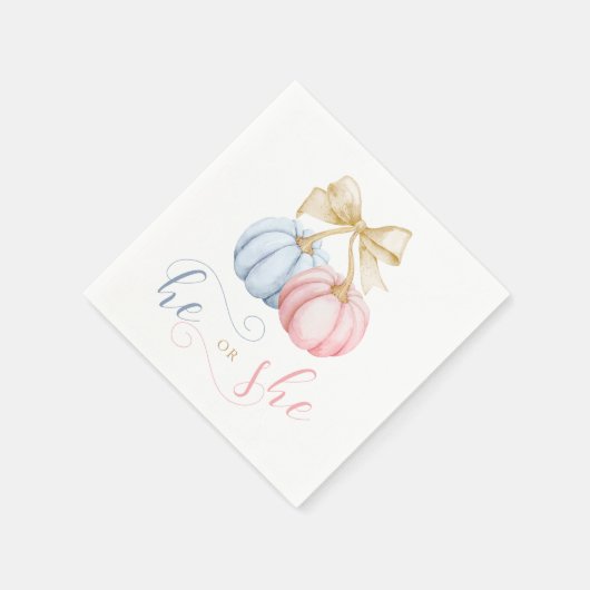 Hij of zij pompoen geslacht onthullen servetten (Hoek)