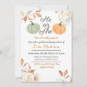 Hij of Zij Pompoen herfst Geslacht Reveal uitnodig Kaart (Voorkant)