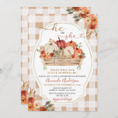 Hij of zij pompoen patch Herfst Floral Gender Reve Kaart (Voorkant / Achterkant)