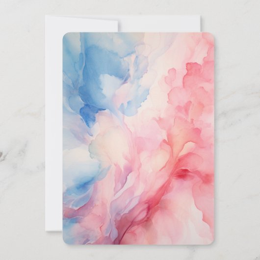 Hij of zij Roze Blauwe Ballonnen Geslacht Onthulle Kaart (Achterkant)