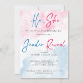 Hij of zij roze en blauw geslacht onthullen sjablo kaart (Voorkant)