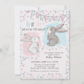 Hij of zij Roze en Blauwe Bunny Gender onthullen Kaart (Voorkant)