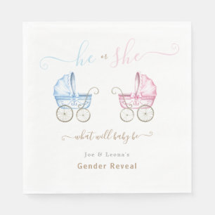 Hij of Zij, Roze of Blauwe Kinderwagens Gender Rev Servet