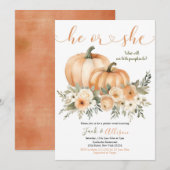 Hij of zij Rustieke Herfst Oranje Pompoen Gender R Kaart (Voorkant / Achterkant)