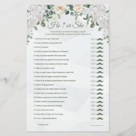 Hij of zij Schattigee huwelijksspel afdrukbaar