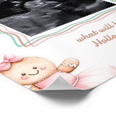 Hij of zij sonogram peperkoek geslachtsopenbaring poster (Hoek)