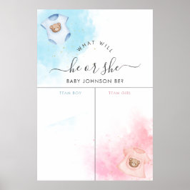 Hij of zij Teddy Bear Clothes Gender Reopenbaarbor Poster