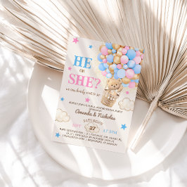 Hij of zij Teddy Beer Hete Luchtballon Geslacht On Kaart