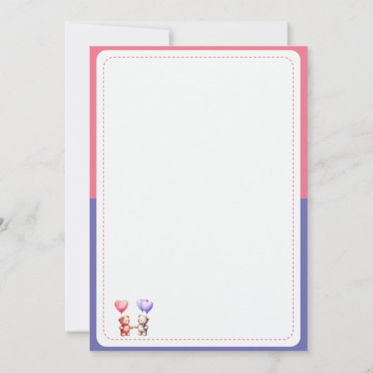 Hij of zij Teddybeer ballonnen Geslacht onthullen Kaart (Achterkant)