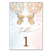 Hij of zij Teddybeer Geslacht onthullen Tafelnumme Kaart (Achterkant)