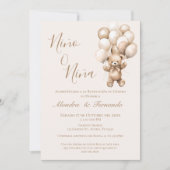 Hij of zij teddybeer met ballonnen Gender Reveal I Kaart (Voorkant)