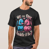 Hij of zij waddle het Shirt Schattigee eend gender (Voorkant)