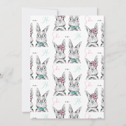 Hij of zij wat Baby zal zijn, onthullen Bunny Kaart (Achterkant)