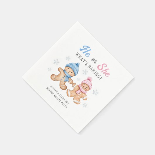 Hij of zij wat bakt peperkoek geslacht onthullen servet (Hoek)