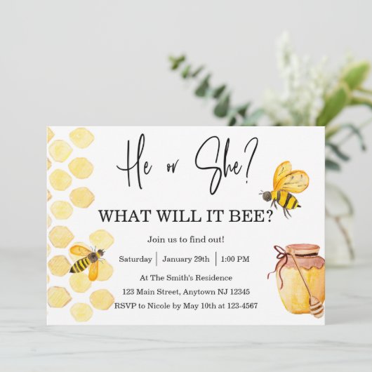 Hij of zij wat het gender zal worden onthullen kaart (Staand voorkant)