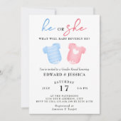 Hij of zij wat zal Baby zijn blauw roze minimaal S Kaart (Voorkant)