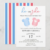 Hij of zij wat zal Baby zijn blauw roze minimaal S Kaart (Voorkant / Achterkant)