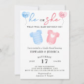 Hij of zij wat zal Baby zijn blauw roze minimaal S Kaart (Voorkant)