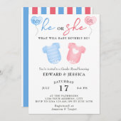 Hij of zij wat zal Baby zijn blauw roze minimaal S Kaart (Voorkant / Achterkant)