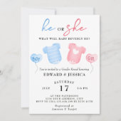 Hij of zij wat zal Baby zijn blauw roze minimaal S Kaart (Voorkant)