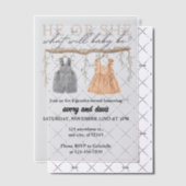 Hij of zij, wat zal baby zijn | Boho Vellum Uitnodigingen (Offset (Uitnodiging))