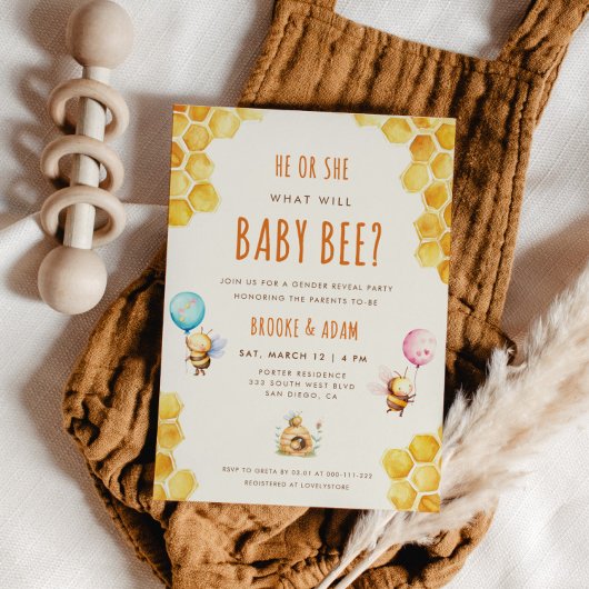 Hij of zij wat zal Baby zijn Gender Reveal Party Kaart