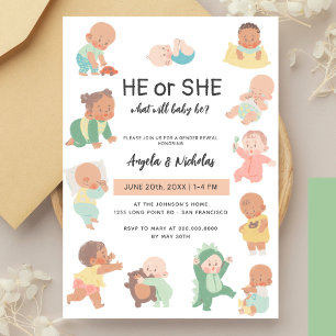 Hij of zij wat zal Baby zijn Schattigee gender ope Kaart