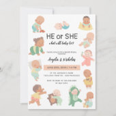 Hij of zij wat zal Baby zijn Schattigee gender ope Kaart (Voorkant)