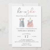 Hij of zij wat zal Baby zijn Waterverf Boho Modern Kaart (Voorkant)