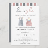 Hij of zij wat zal Baby zijn Waterverf Boho Modern Kaart (Voorkant / Achterkant)