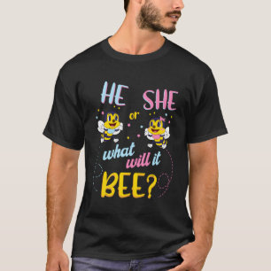 Hij of zij wat zal het zijn Baby gender reveal pre T-shirt