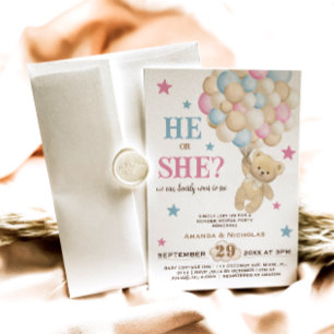 Hij of zij Waterverf Boho Gender Reveal Blue Pink Kaart