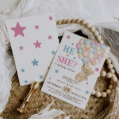 Hij of zij Waterverf Boho Gender Reveal Blue Pink Kaart