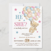Hij of zij Waterverf Boho Gender Reveal Blue Pink Kaart (Voorkant)