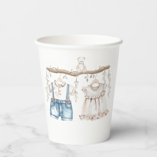 Hij of zij Waterverf kleren Gender onthullen Papieren Bekers (Achterkant)