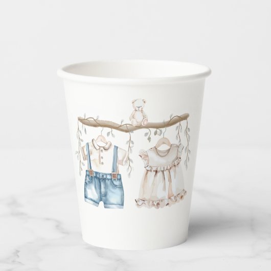 Hij of zij Waterverf kleren Gender onthullen Papieren Bekers (Voorkant)