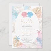 Hij of zij We Shell Zie Baby Gender Reveal-uitnodi Kaart (Voorkant)